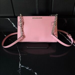 Michael Kors Rayne Mini Crossbody – Pink Textured Leather